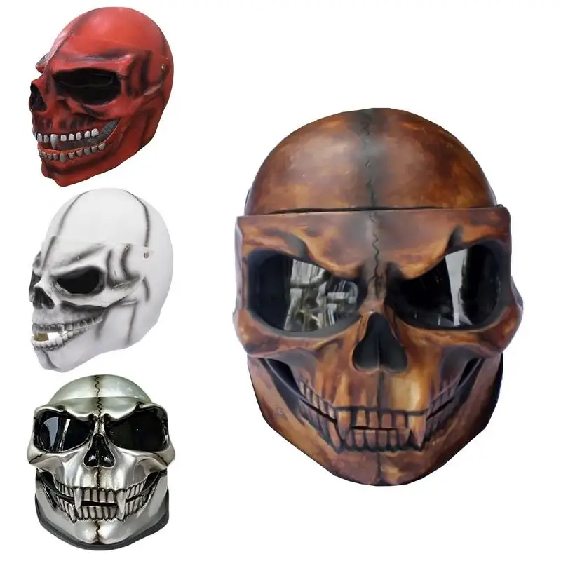 

Ghost Skull Helmets Skull Motorcycle Goggle Skeleton Skull Helmet With Lens Full Face Skull Skeleton Helmet Motorcycle Accessory
