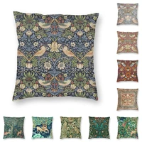 william morris strawberry thief pattern cushion cover 45x45 polyester textile pillow case for sofa square pillowcase home decor