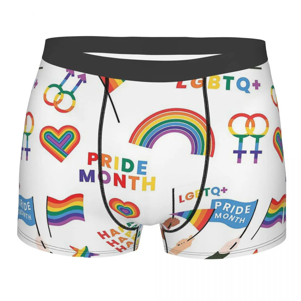 

Радужные хлопковые трусы Pride Allyship для ЛГБТ, с надписью Love, с наклейками, сексуальное нижнее белье для мужчин, трусы-боксеры