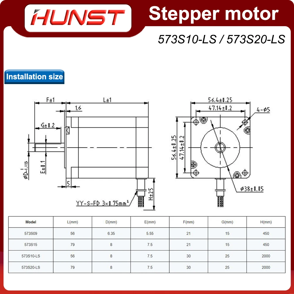 Рисунок 5 - Шаговый двигатель HUNST Leadshine 573S20-LS 5