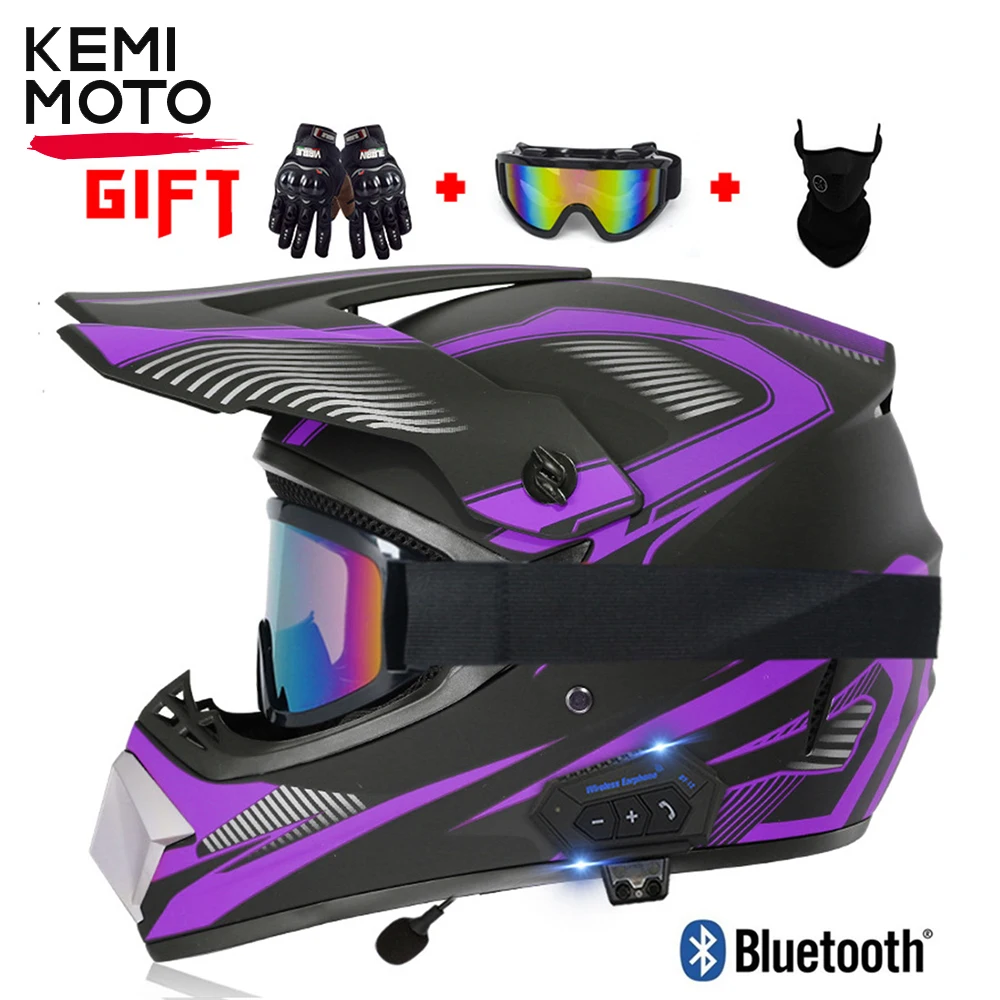 Motorcycle Off-road Helmet With Bluetooth Multi-ventilation Motorcycle Accessories ATV Dirt DH Racing Motorcross Helmets For Men enlarge