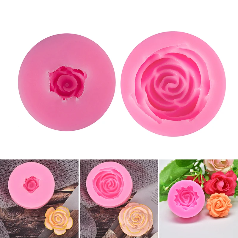 Новая 3D форма для торта силиконовая мыла в виде Розы свечи украшение ручной