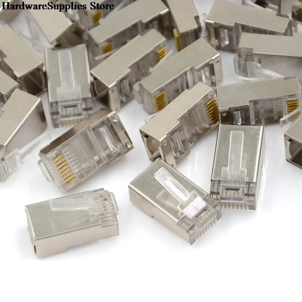 50 шт. многофункциональные RJ45 Cat6 8Pin 8P8C экранированные многожильные обжимные