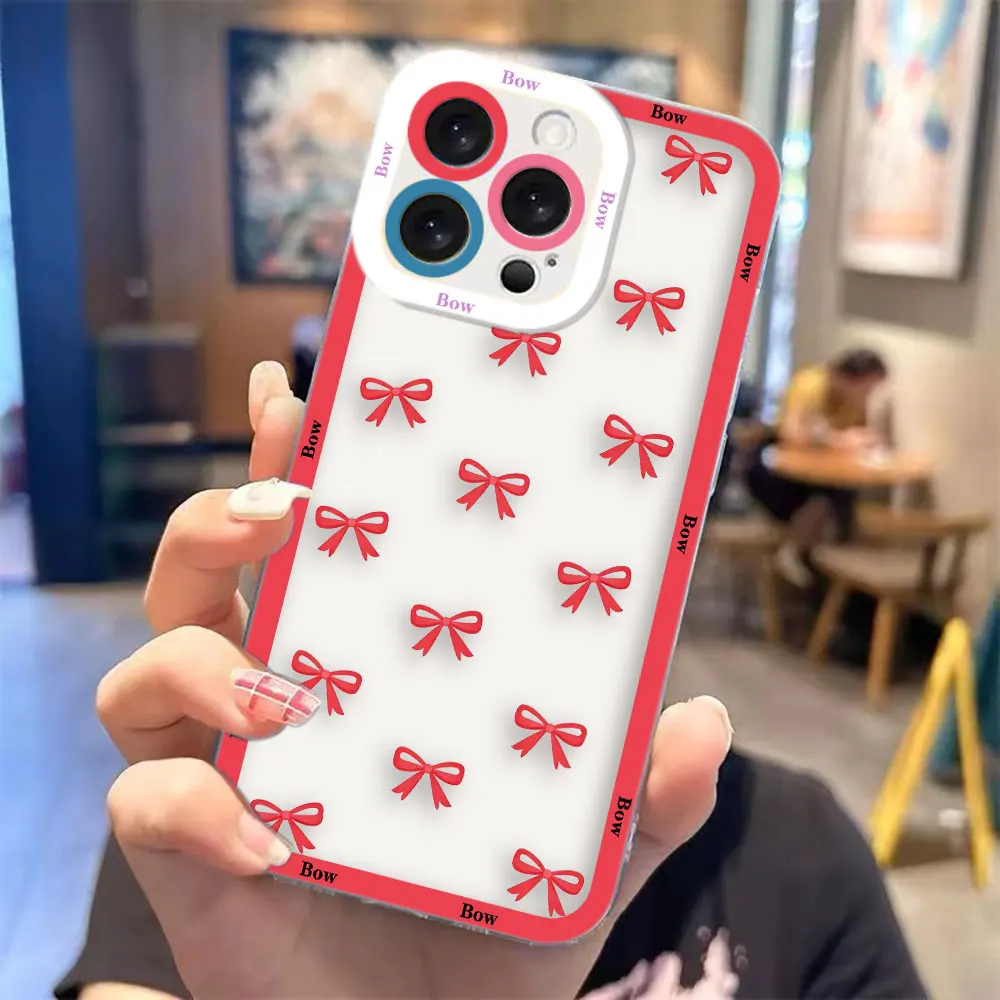 Фото Прозрачный чехол для телефона с розово-фиолетово-красным бантом для Infinix HOT ZERO 60 50 40i 30 30I 20I 20S 12 11S TECNO SPARK 10 20 30C 40, TPU чехол-накладка №3