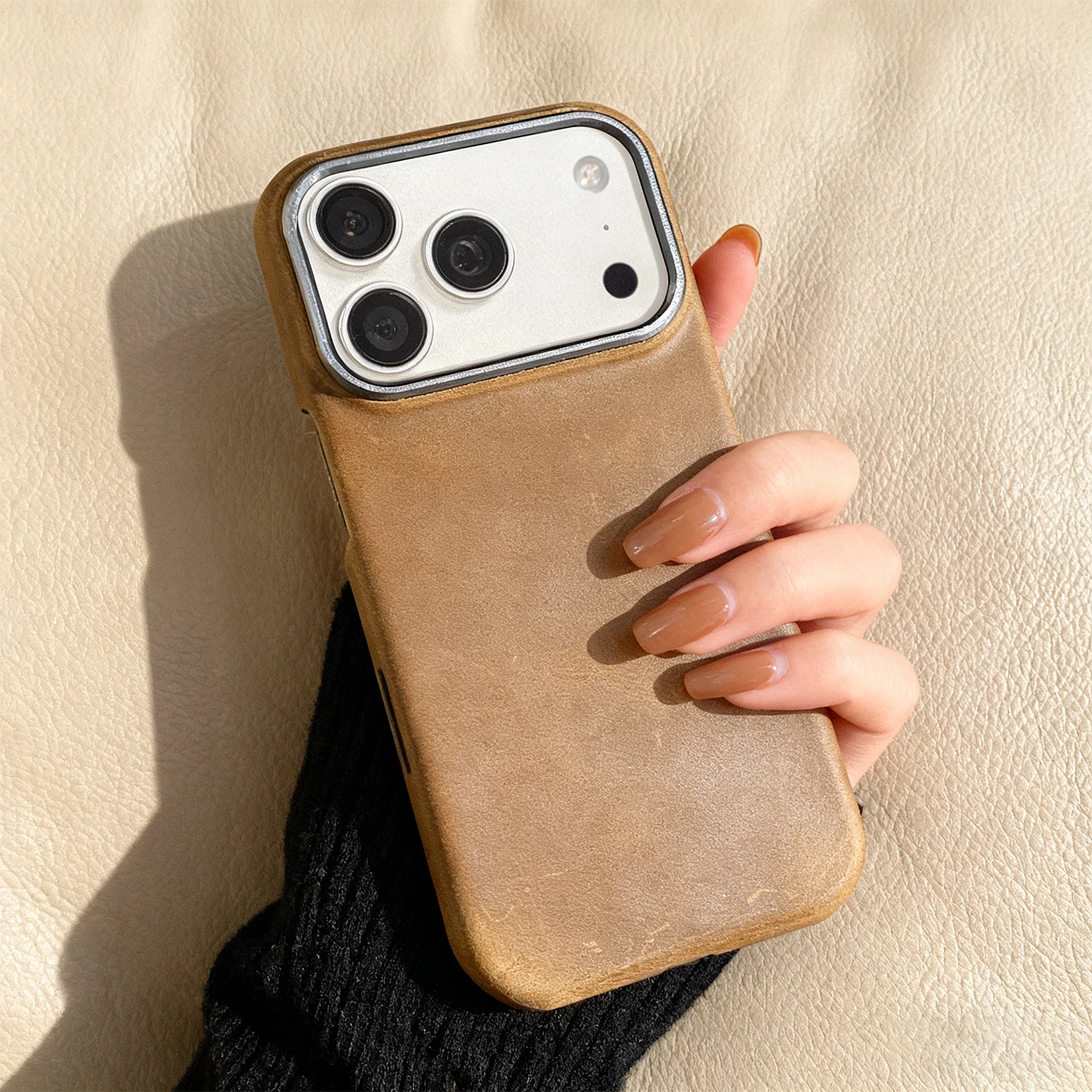 Фото Винтажный чехол из натуральной кожи Crazy Horse для iPhone 16 17 Pro Max 15 14 Plus 13 12 Mini, ретро-чехол-накладка, защитный футляр №5