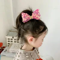 Cute shiny children's bow hairpin hair accessories birthday princess top clip temperament high-end hairpin girls headdress