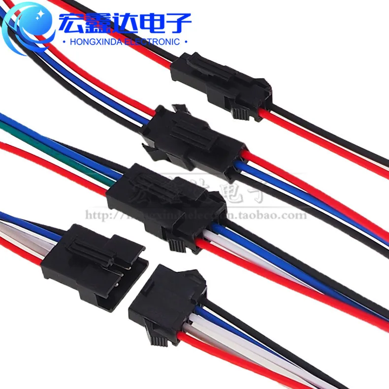 

5/10/20/50pcs 2pin 3pin 4pin 5pin 6Pin DIY Cable Jumper Wire Connector SM Male Wire Downlight FeMale for led strip light Ceiling