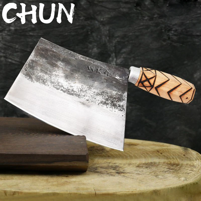 

CHUN 1CM Blade Chopping Knife Forged Kitchen Knives Easy Cut Bone Chopping Knife High Hardness Blade Kitchen Cutter Big Bone