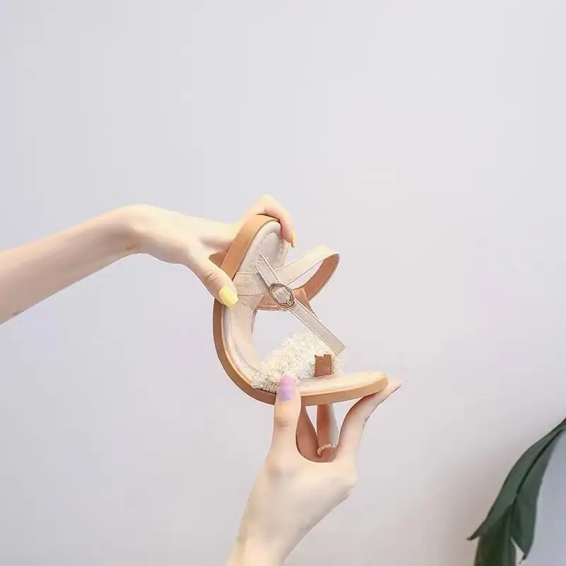 Casual Sandals 2023 New Soft Sole Summer Flat Bottom Sandals Versatile Women's Shoes for Female Students