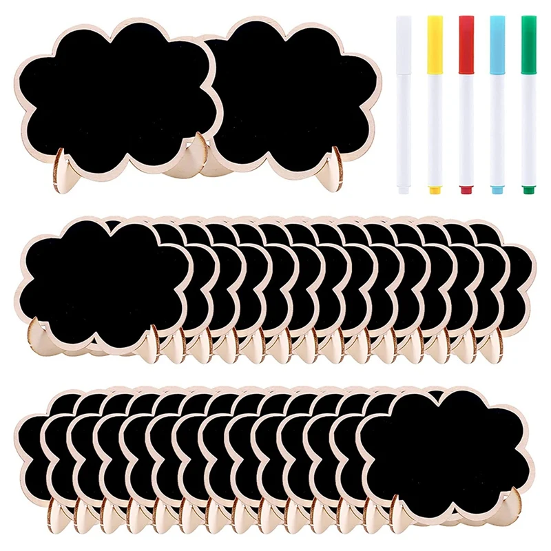 

30 шт. мини меловая вывеска этикетки для еды для вечеринки буфета, Деревянные маленькие Меловые доски знаки (облака)