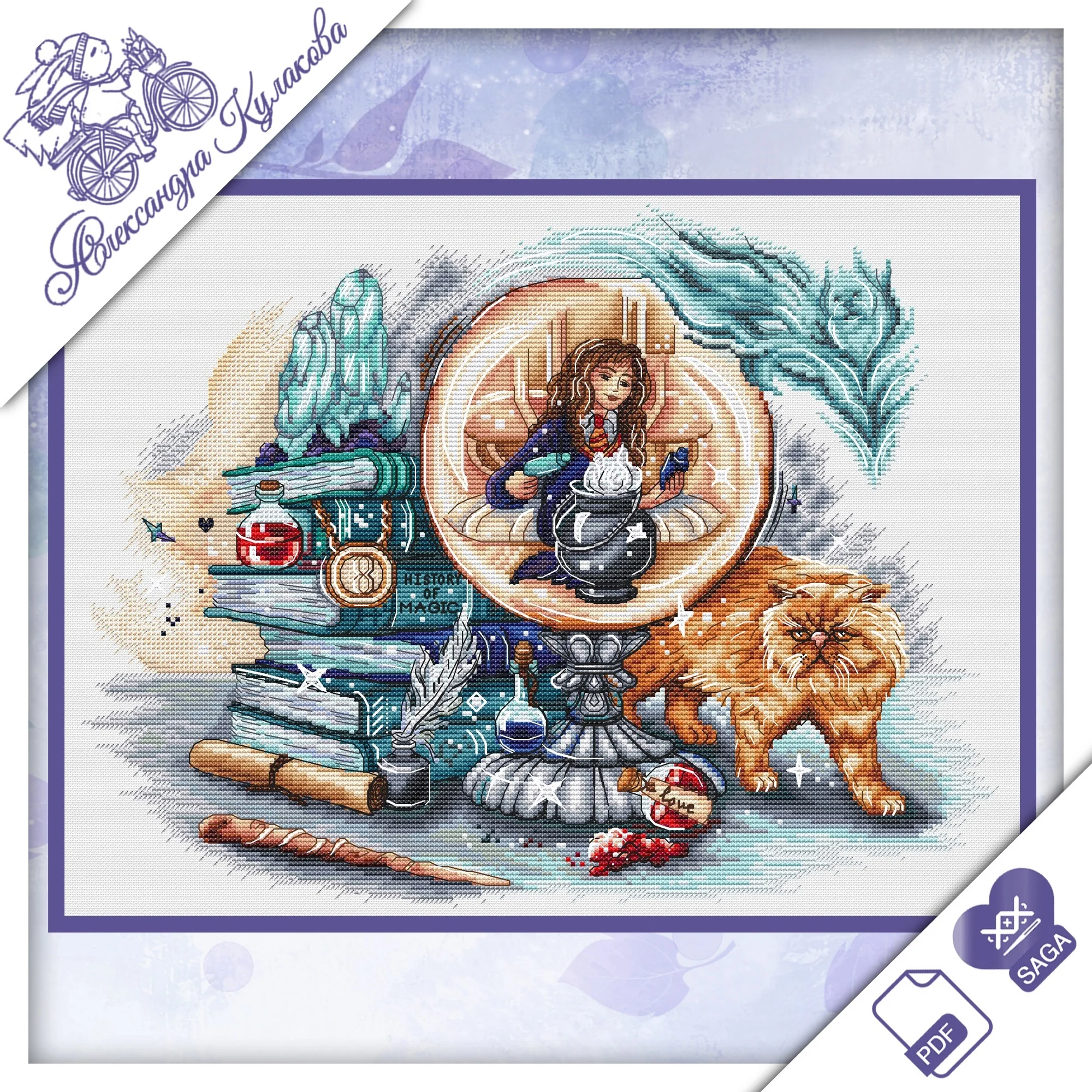 

Набор для вышивки крестиком высшего качества, 14/16/18/27/28, картина «ведьма преодолеть», 45-37