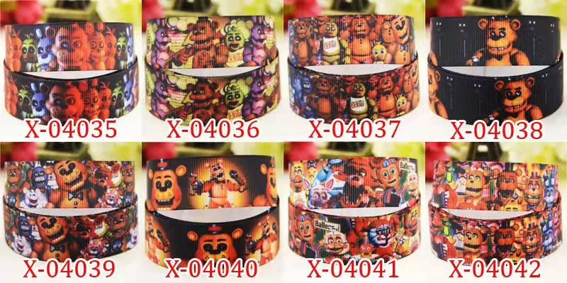 

7/8'' 22mm,1" 25mm,1-1/2" 38mm,3" 75mm FN*F SFM Custom Cartoon Character printed Grosgrain Ribbon party decoration 10 Yards