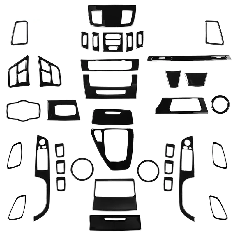 Per Bmw Serie 3 E90 E92 E93 2005-2012 Piano Nero Gear Shift Aria Condizionata Presa Portabicchieri Pannello CD Accessori Auto Adesivo