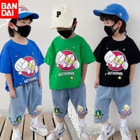 bandai altman childrens wear boys short sleeve suit 2022 summer new style foreign style boys fashionable baby childrens
