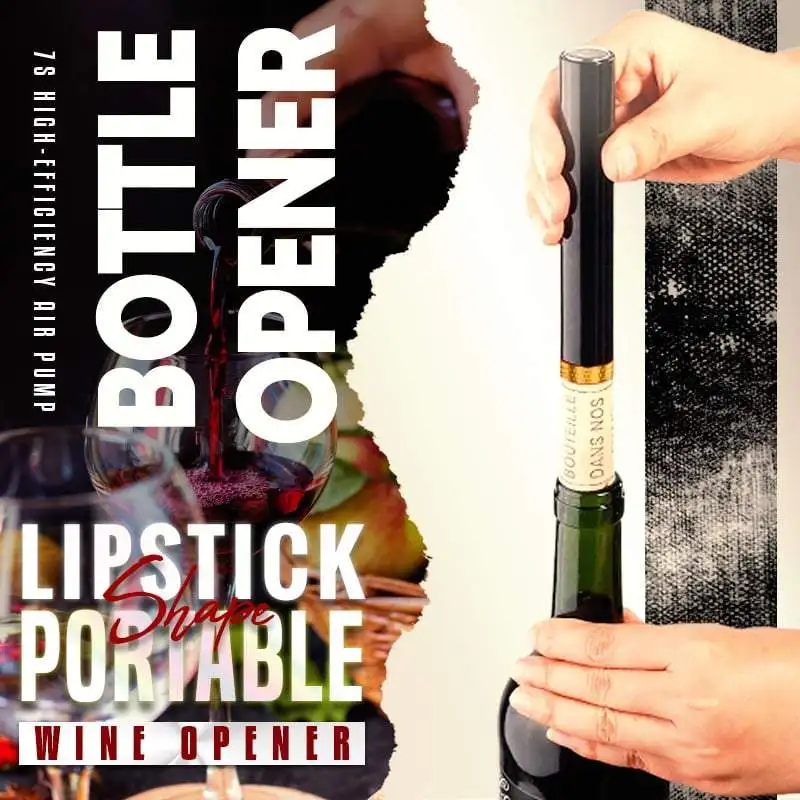 

Lipstick Shape Portable Wine Opener Needle Type Air Pressure Pump Wine Bottle Opener for Home, Restaurant, Party, Wine Lovers