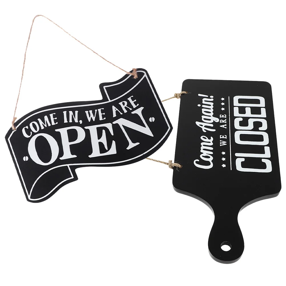

2pcs Open Closed Sign Business Wooden Double-sided Closed Open Hanging Sign