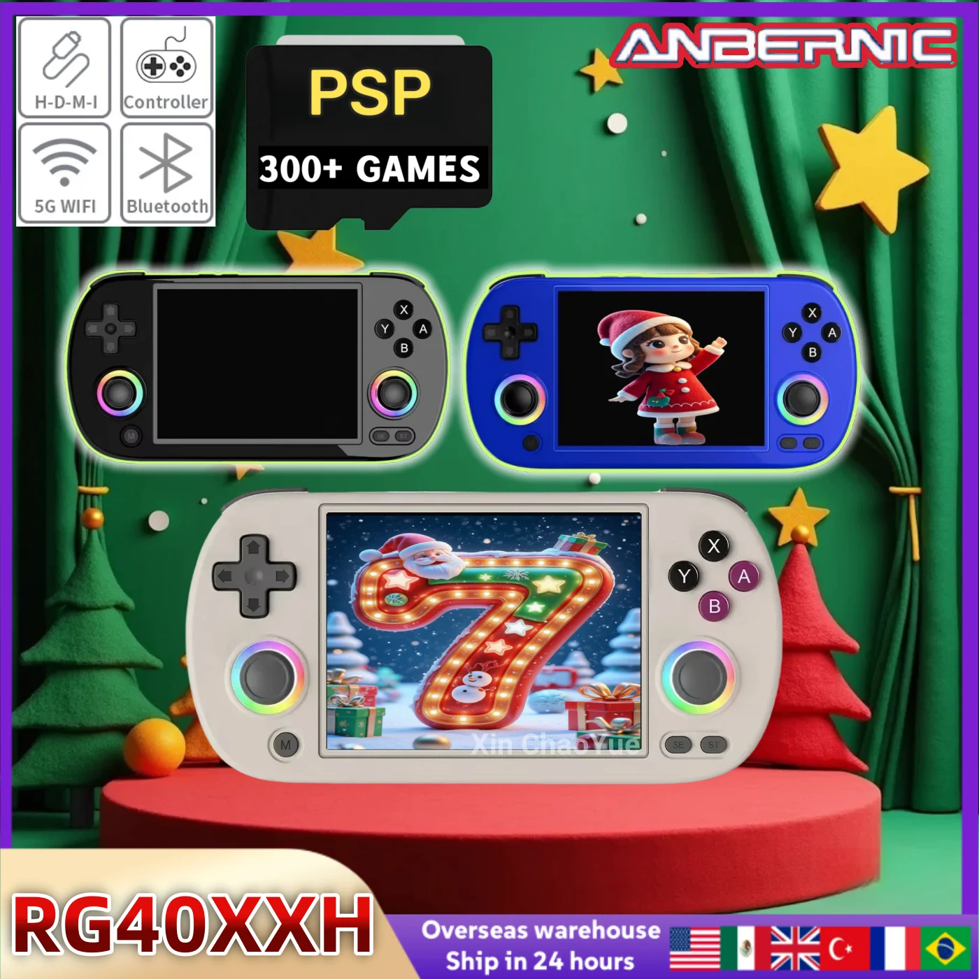 Фото ANBERNIC RG40XX H Ретро портативная игровая консоль RG40XXH Видеоплеер Smartpro 4,0-дюймовый IPS-экран Linux 5G WIFI 256G 300+ PSP Games №1