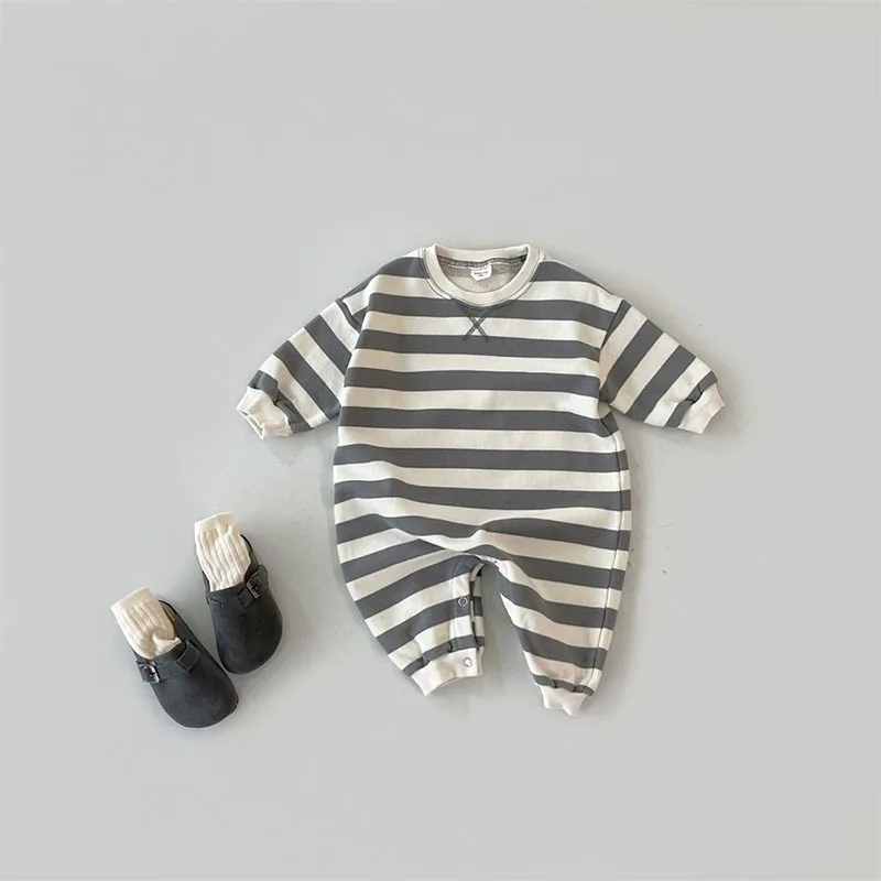 2022 New Baby Long Sleeve Striped Romper Cotton Newborn Casual Jumpsuit Cotton Comfortable Toddler Infant Boy Girl Clothes