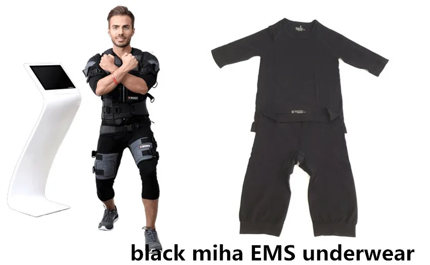 Фото Черное нижнее белье Miha Bodytec, костюм EMS, стимуляция мышц, фитнес-машины, беспроводной электрический импульсный массаж, машина для терапии EMS №3