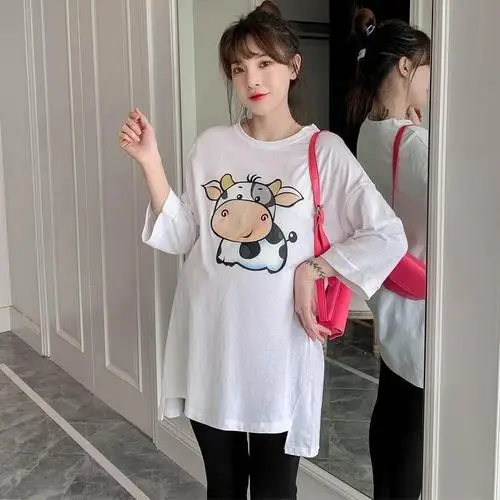 

Maternity green Pregnant Baby Loading 2022 Funny Women T Shirt Girl Shirt Mom Big Size Clothes