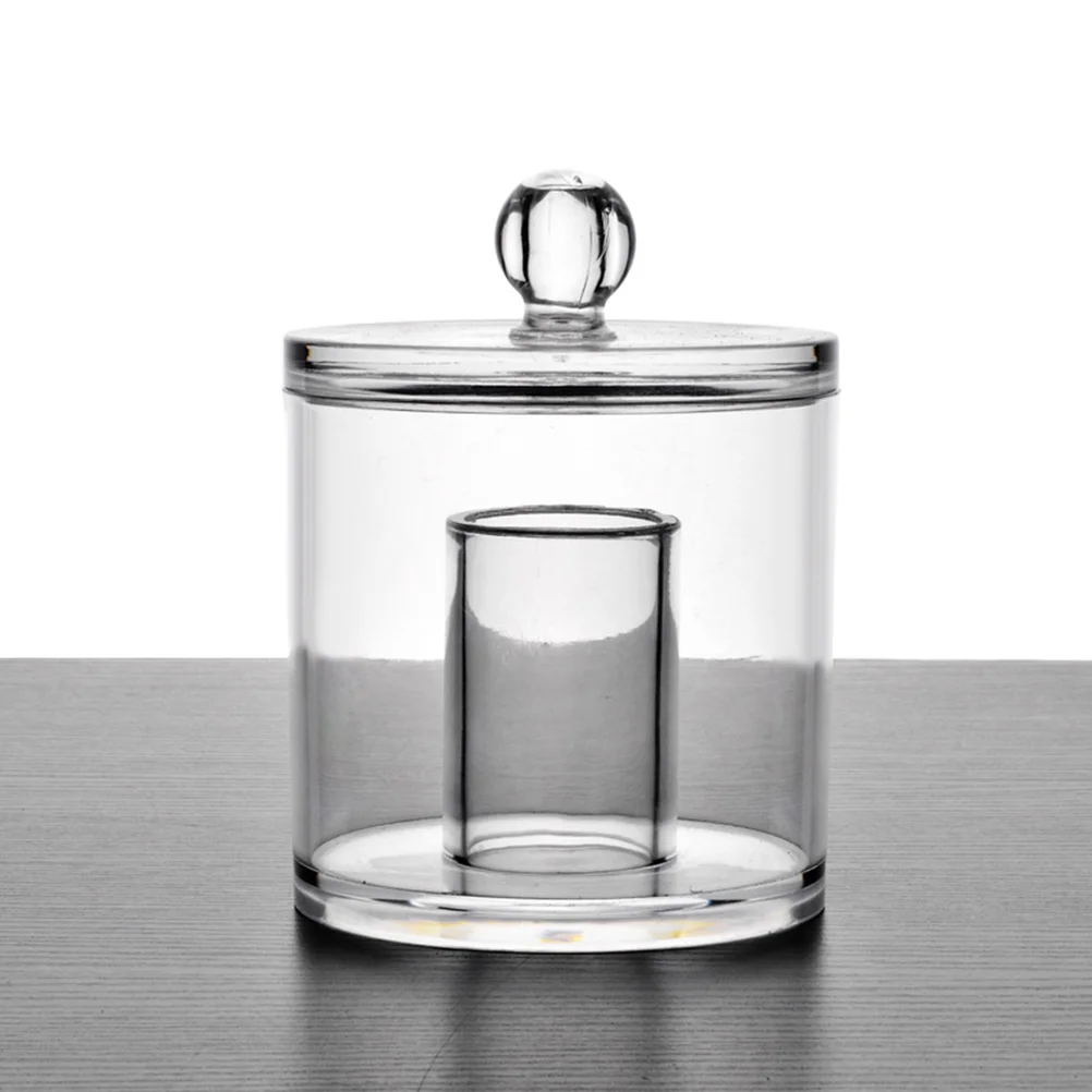 

Transparent Storage Box with Lid Creative Canister Organizer for Cotton Swabs