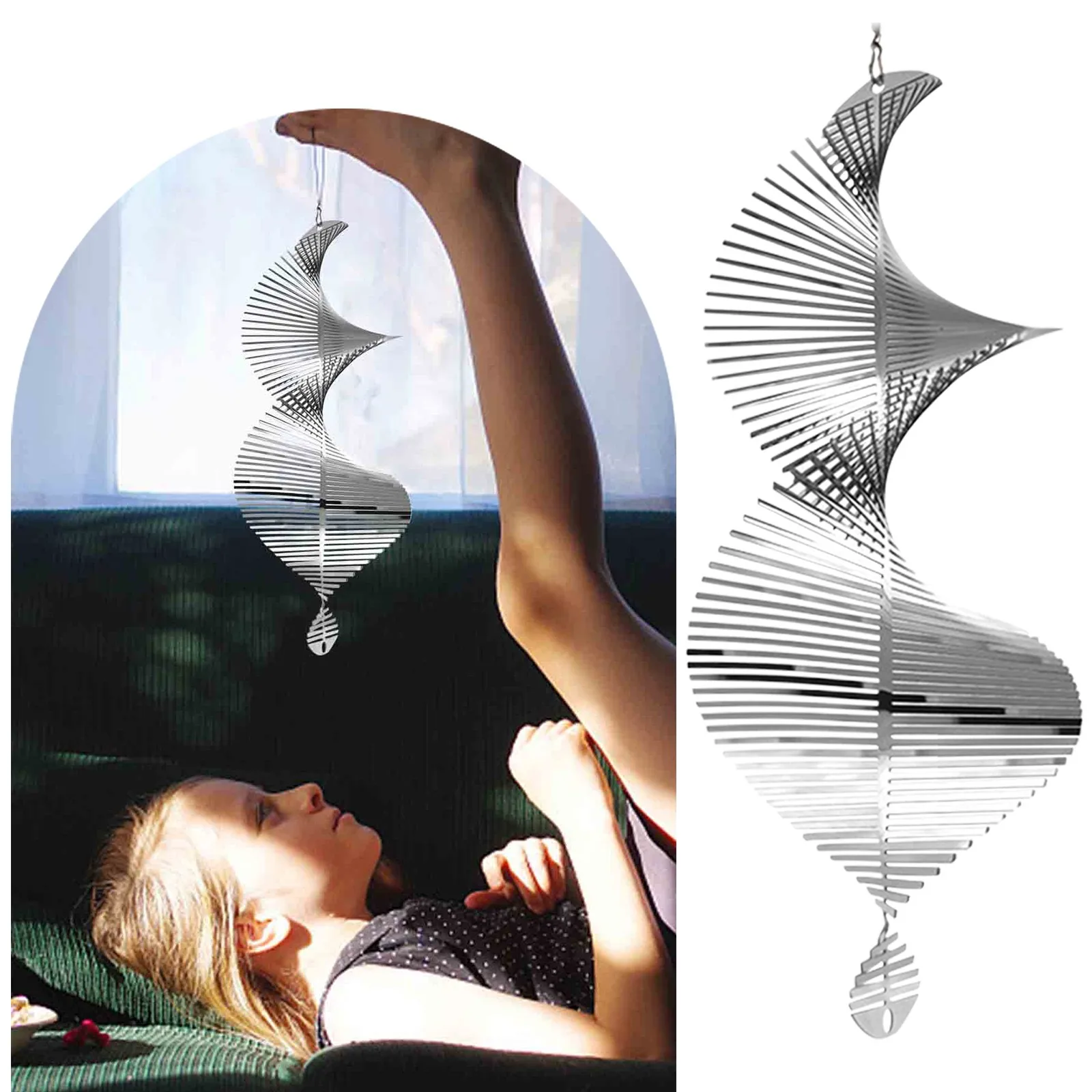 3D вращающаяся ветровая подвеска-колокольчик струящийся светильник эффект