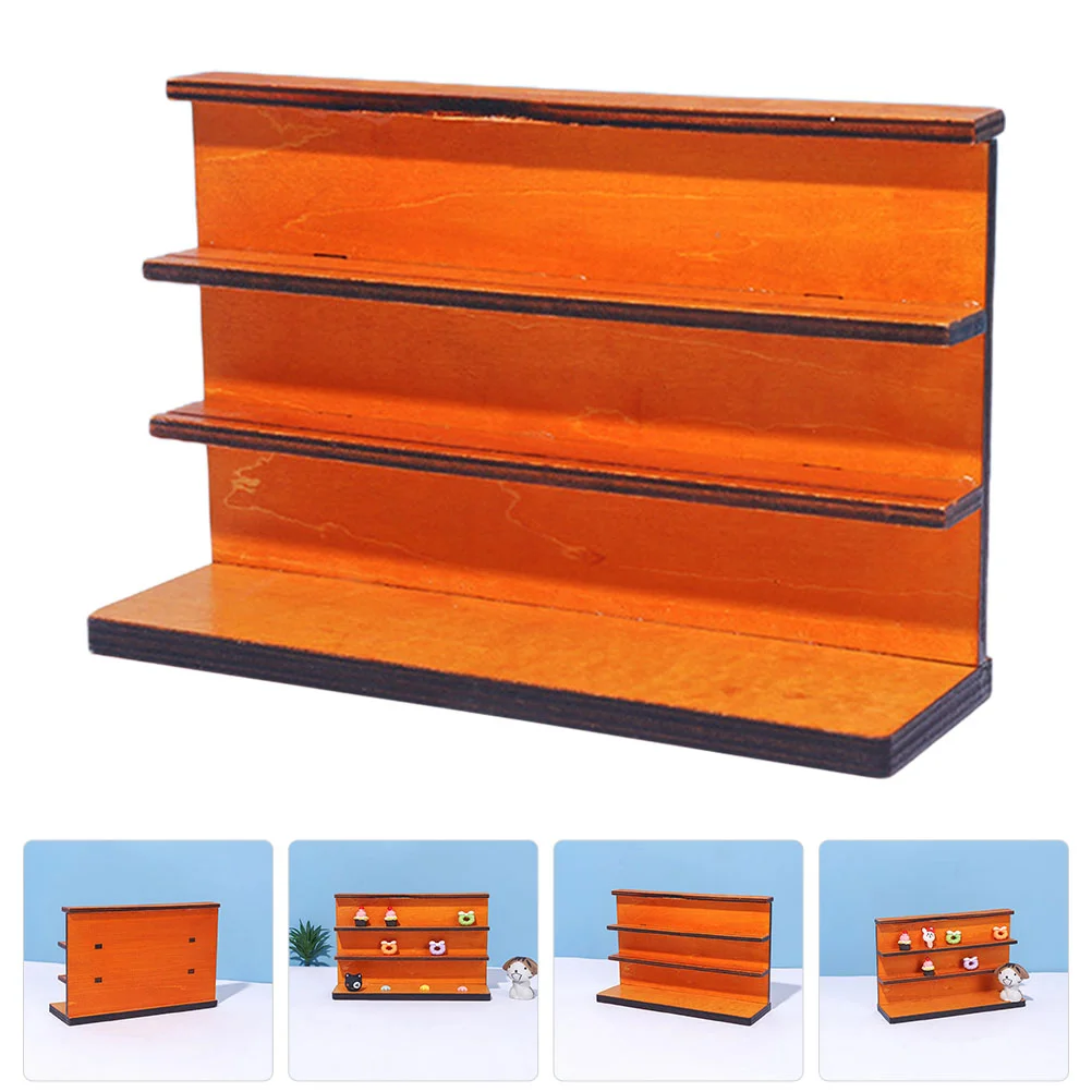 

Bookshelf Miniature Furniture Bookcase Minitoy Accessories Cabinet House Kids Play Pretend Kid Shelf Model Decoration Display