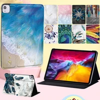 flip tablet case for apple ipad air 4 2020 10 9 new anti dust feather pattern pu leather stand cover case free stylus