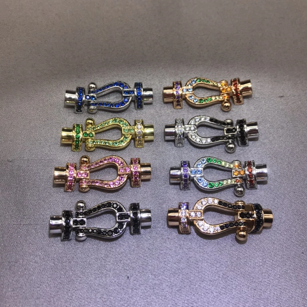 Nylon rope high version U-shaped horseshoe buckle red rope bracelet female micro studded with diamond Year hand rope ornaments