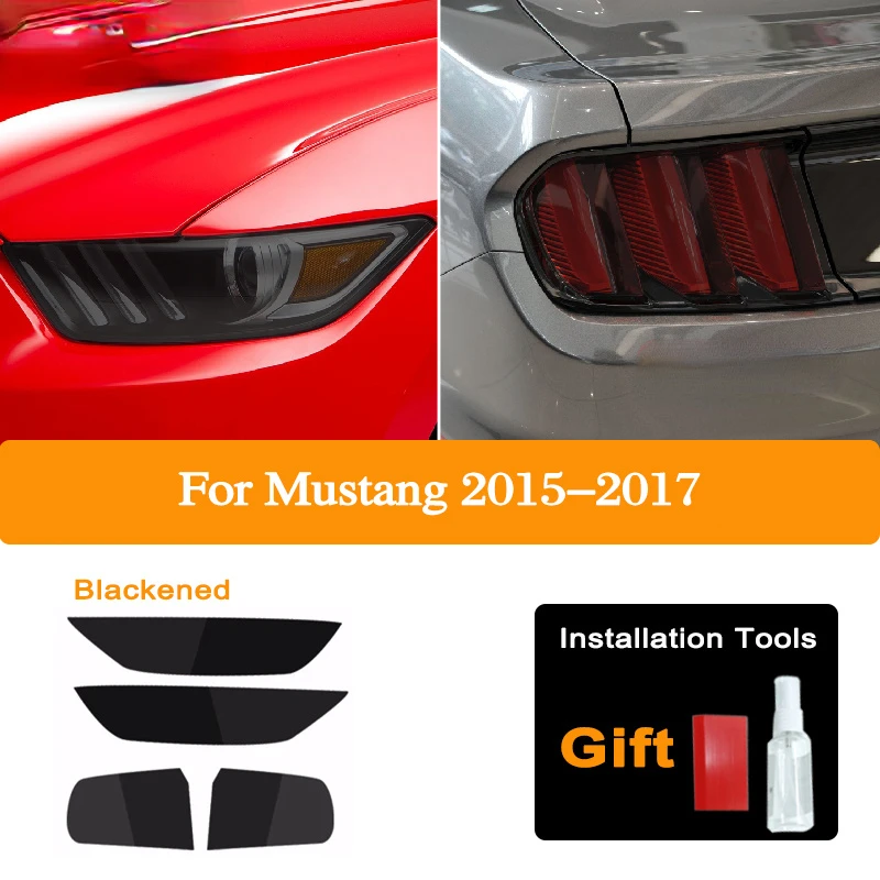 

Car Headlight Tint Black Protective Film For Ford Mustang 2015-Present Shelby GT500 Taillight Transparent TPU Sticker Accessorie