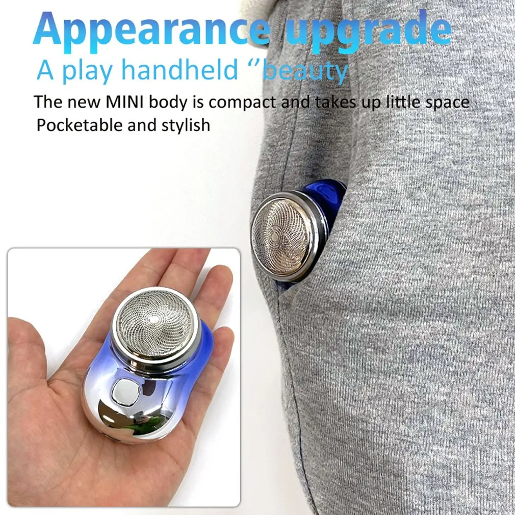 Ipx7 Waterproof Wet Dry Double Use Mini Type-c Fast Charging Pocket Razor Beard Trimmer Shaving Machine