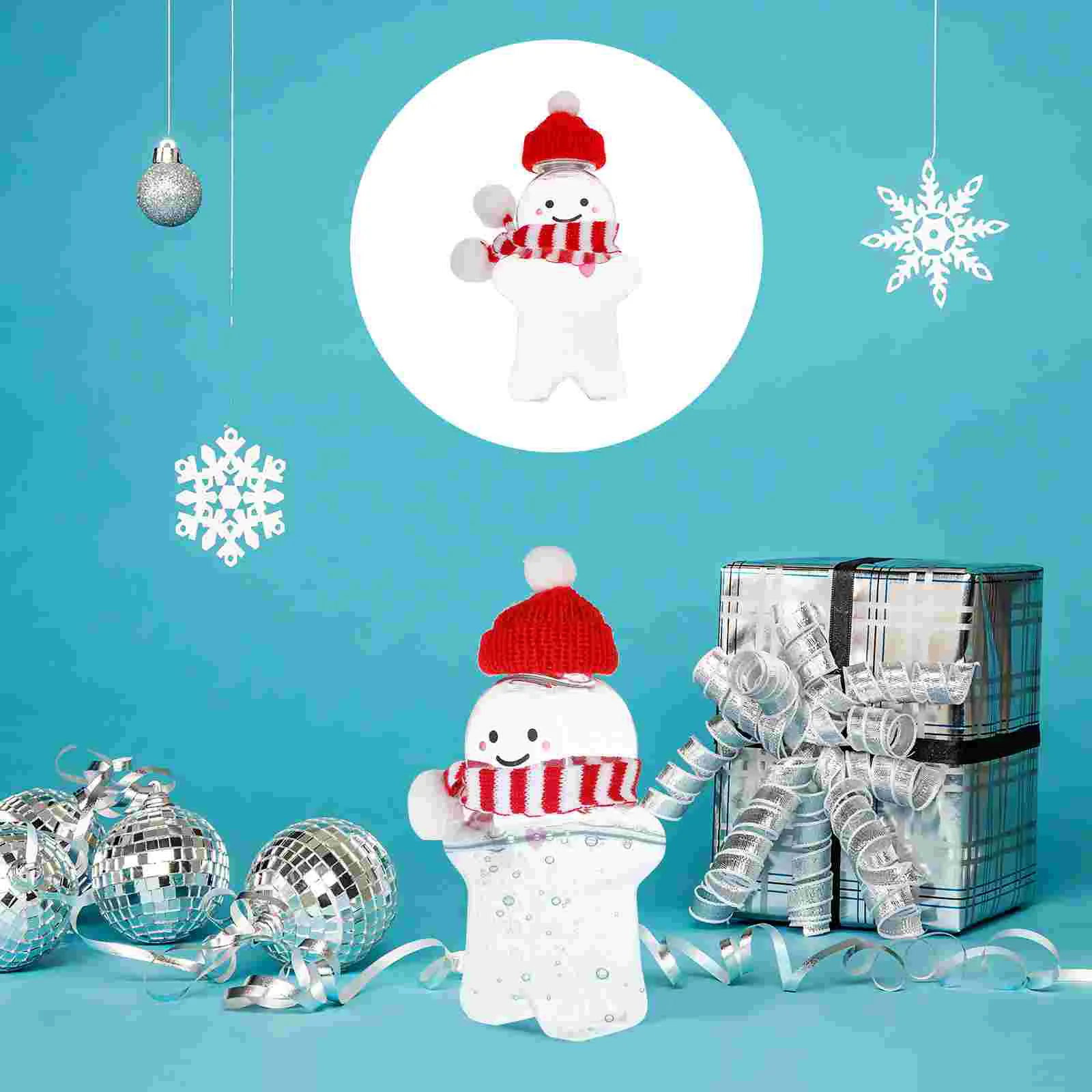 

Bottles Bottle Christmaswaterwith Gingerbread Refillable Beverage Drink Man Candy Caps Empty Containers Lidsjar Yogurt Smoothie