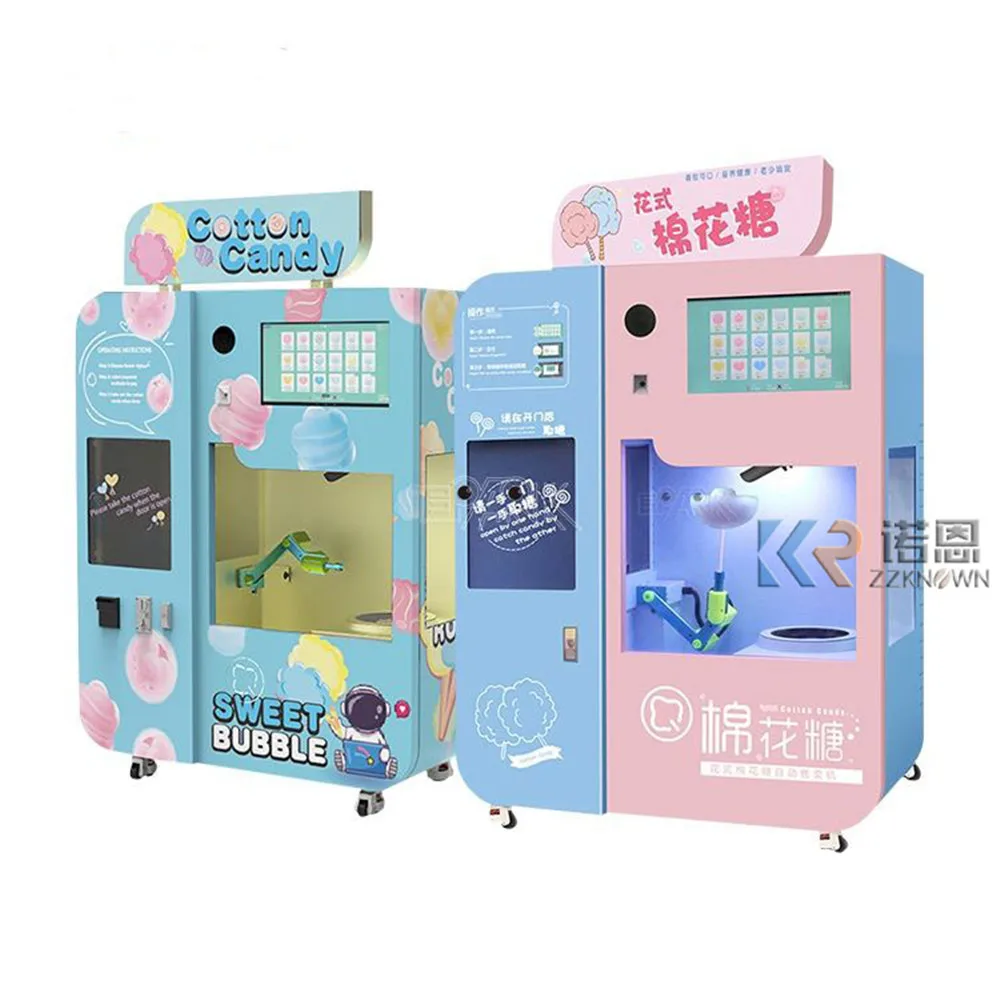 Автоматический торговый автомат для производства сладкой ваты с несколькими