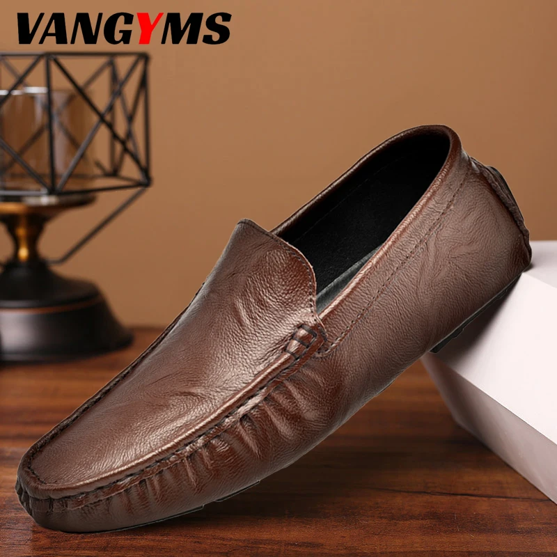 

Men's Casual Shoes Luxury Brand 2022 Genuine Italian Men's Loafers Moccasin Shoes Breathable Slip-On Plus Size 38-48 Męskie Buty