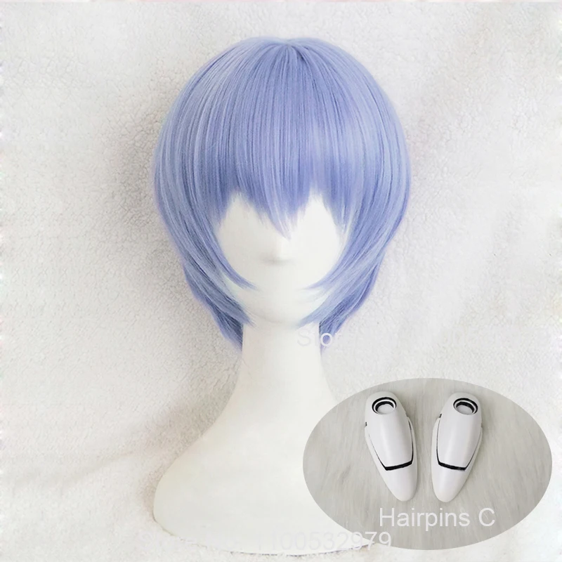 Парик для косплея Аянами Рей из ЭВА термостойкие синтетические короткие волосы