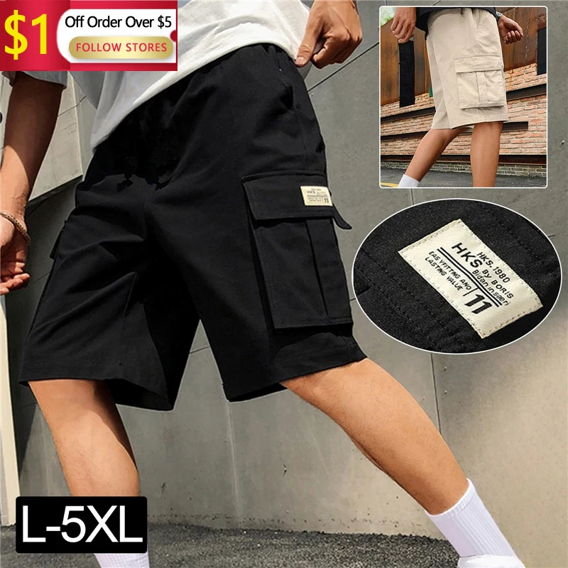 

Summer Men'S Military Cargo Shorts Solid Multi Pocket Casual Fitness Loose Work Pants Summer Male Tactical Shorts Joggers