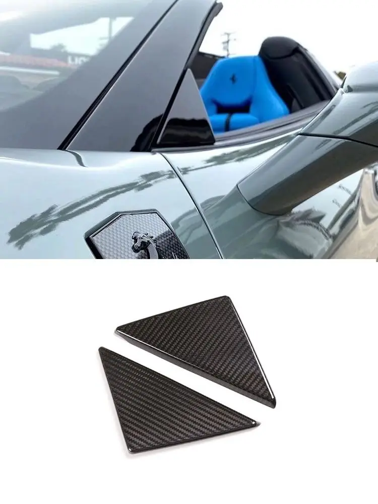 

Real Dry Carbon Fiber Car Front Window Triangle Cover Trim A Pillar Cover Fit For Ferrari 458 2011-2016