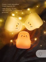 free gift penguin touch sensor led cute night light rechargeable emergency lamps for kids anime light room decoration lights