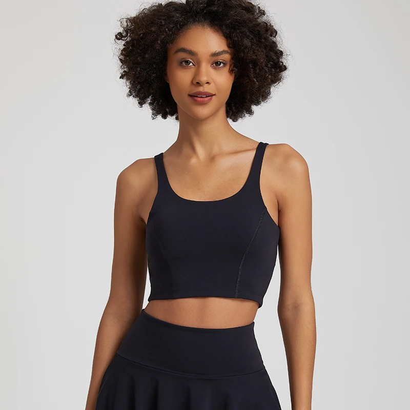 Спортивный удлиненный бюстгальтер Naked Feel средней длины женский топ с U-образной