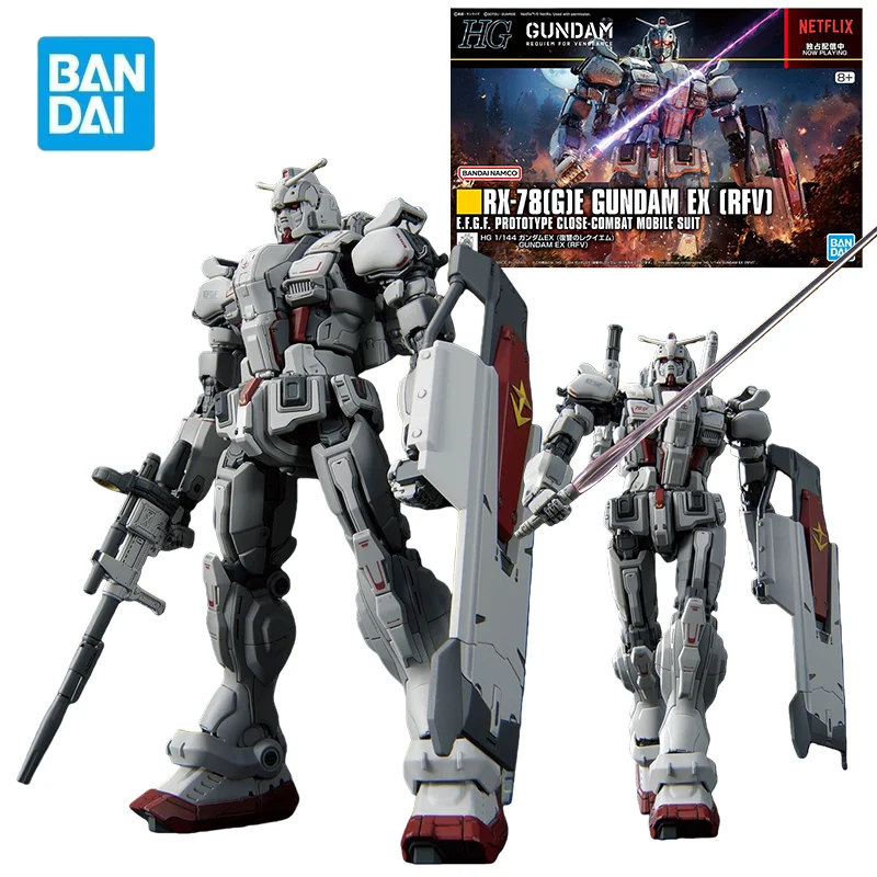 Фото BANDAI HG 1/144 255 RX-78(G)E GUNDAM EX Фигурки Gundam: Requiem for Vengeance Аниме Модель Комплект Игрушки для Мальчиков Коллекция №1