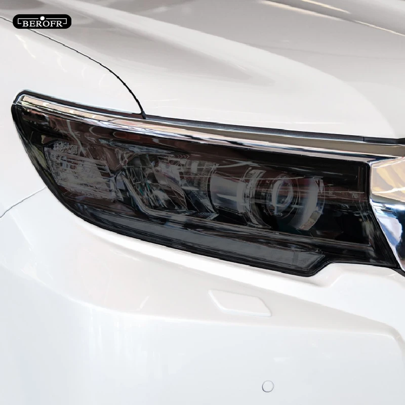 For Toyota Land Cruiser Prado 150 2018 2019 2020 Car Headlight Protection Tint Film Smoke Black Transparent TPU Sticker