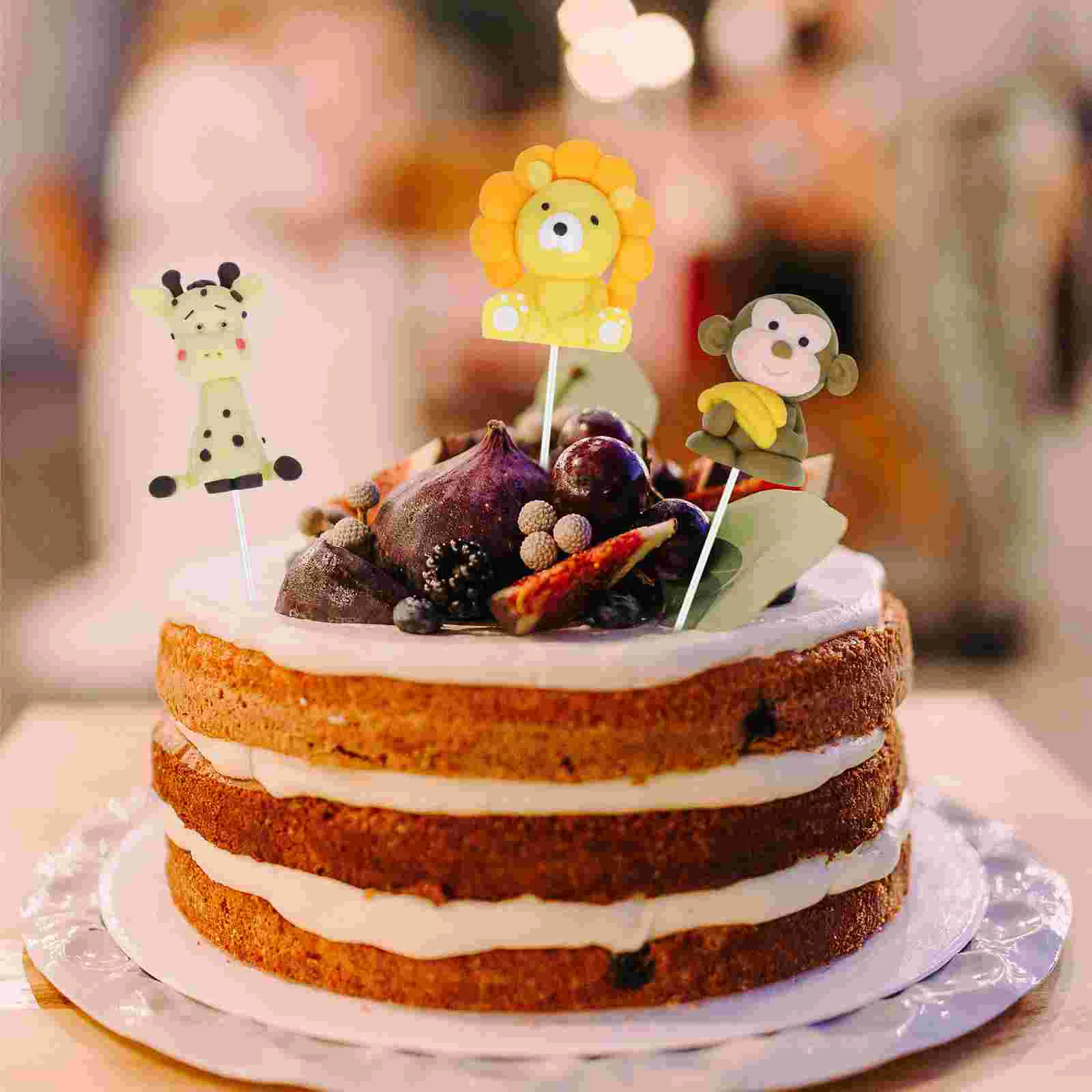 

20 Party Supplies Cake Inserts Cake Picks Animals Cake Decoratio Party Cake Decoration Cupcake Topper