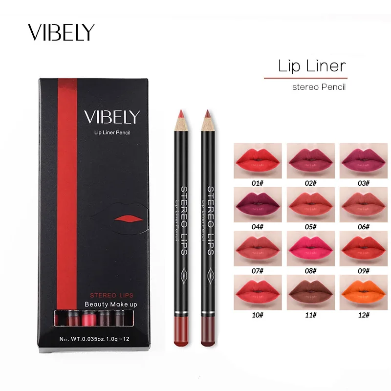 

12pcs Professional Lipliner Pencil Long Lasting Waterproof Lip Eye Brow Cosmetic Makeup Multi-functional Lip Liner Wholesale