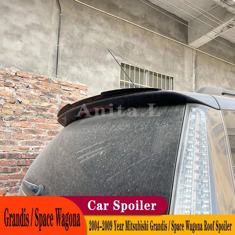 

For Mitsubishi Grandis Space Wagona Roof Spoiler 2004-2009 M4 Style PU Plastic MPV Car Rear Wing Decorate Body Kit Accessories