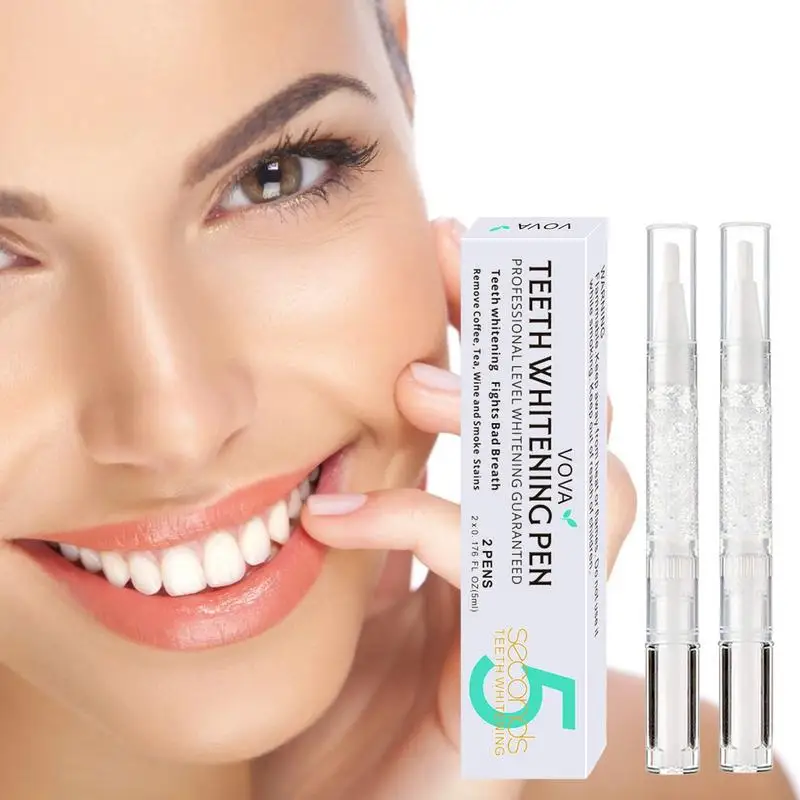 

2x5ml Teeth Whitening Essence Removes Plaque Stains Tooth Bleaching Cleaning Serum White Teeth Oral Hygiene Tooth Whitening Pen