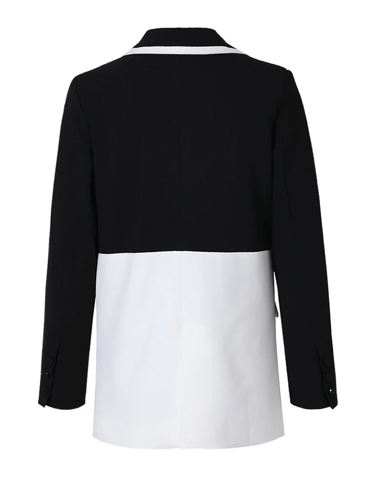 ZMEENNA черный блейзер с цветными блоками женский элегантный новый свободный пиджак