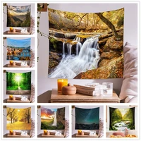 autumn sunrise mountains forest woods national sunrise north country wilderness park decorative tapestry wall hanging for room