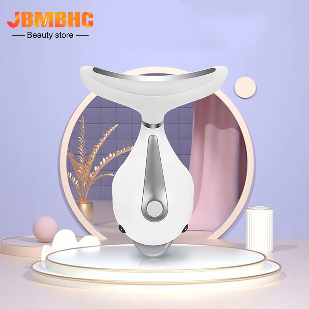 

Neck Face Beauty Device Skin Tighten Anti Wrinkle EMS Lifting Neck Wrinkles Remover 3 Colors LED Photon Therapy Skin Care Tools