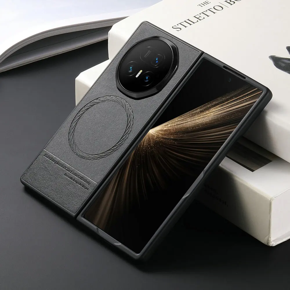 Фото Роскошный кожаный чехол Honor Magic V5 с магнитной беспроводной зарядкой для Huawei Honor Magic V5, складной чехол MagicV5 V 5 №1