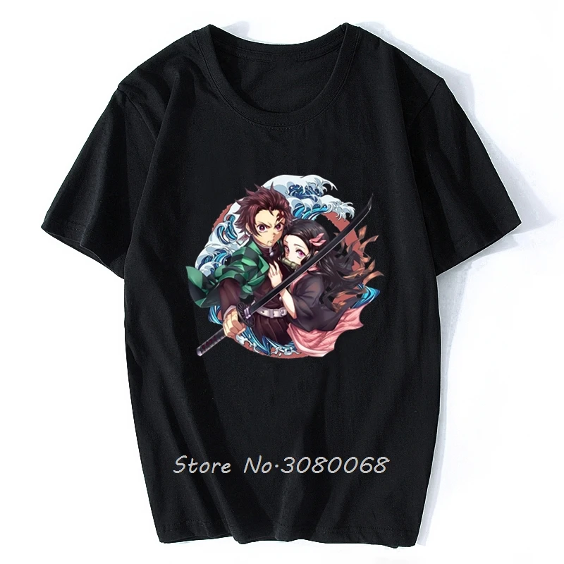 

Men Demon Slayer Funny Cartoon T-shirt Demon Blame Fashion Cotton Tshirt Hip Hop Tees Kimetsu No Yaiba Japanese Anime T Shirt
